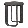 ZUO Divin Recycled Sand Cast Glass and Aluminum End Table in Black