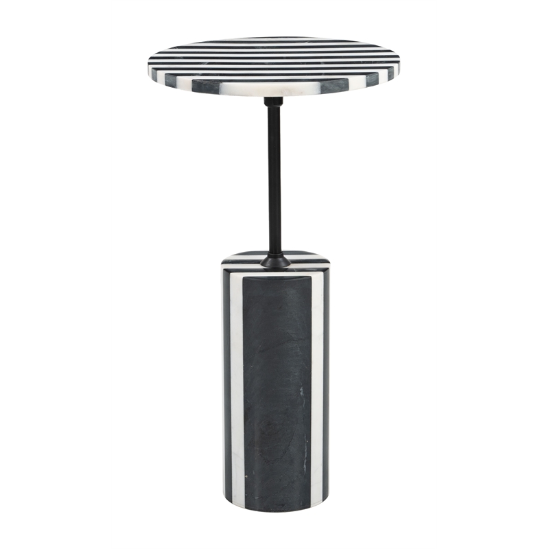 ZUO Regles Marble-Top and Iron End Table in Multi-Color