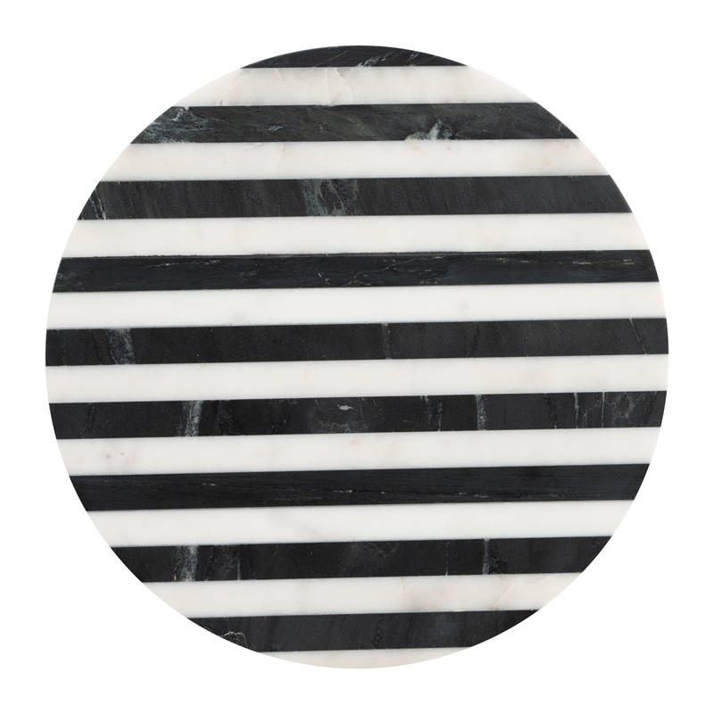 ZUO Regles Marble-Top and Iron End Table in Multi-Color