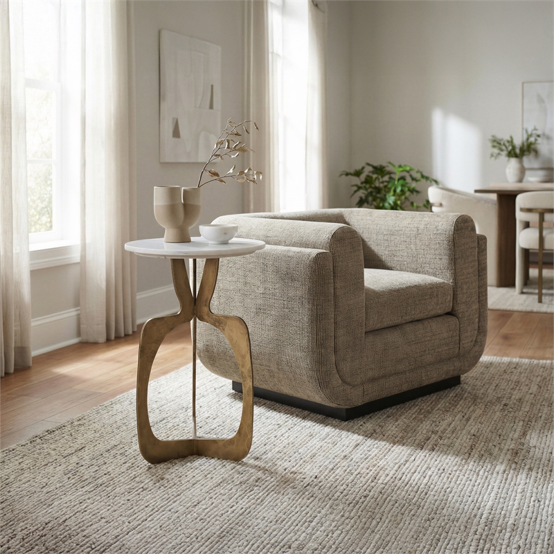 Sereneu Accent Chair Green Tweed