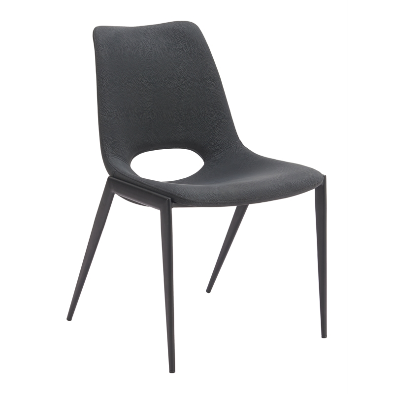 Desi Armless Dining Chair (Set of 2) Black