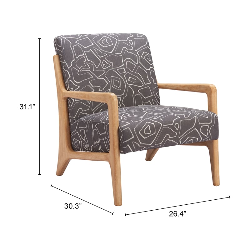 Runa Accent Chair Gray & Natural