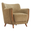 ZUO Hako Velveteen Strips Corduroy Fabric Accent Chair in Olive Green