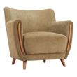 ZUO Hako Velveteen Strips Corduroy Fabric Accent Chair in Olive Green