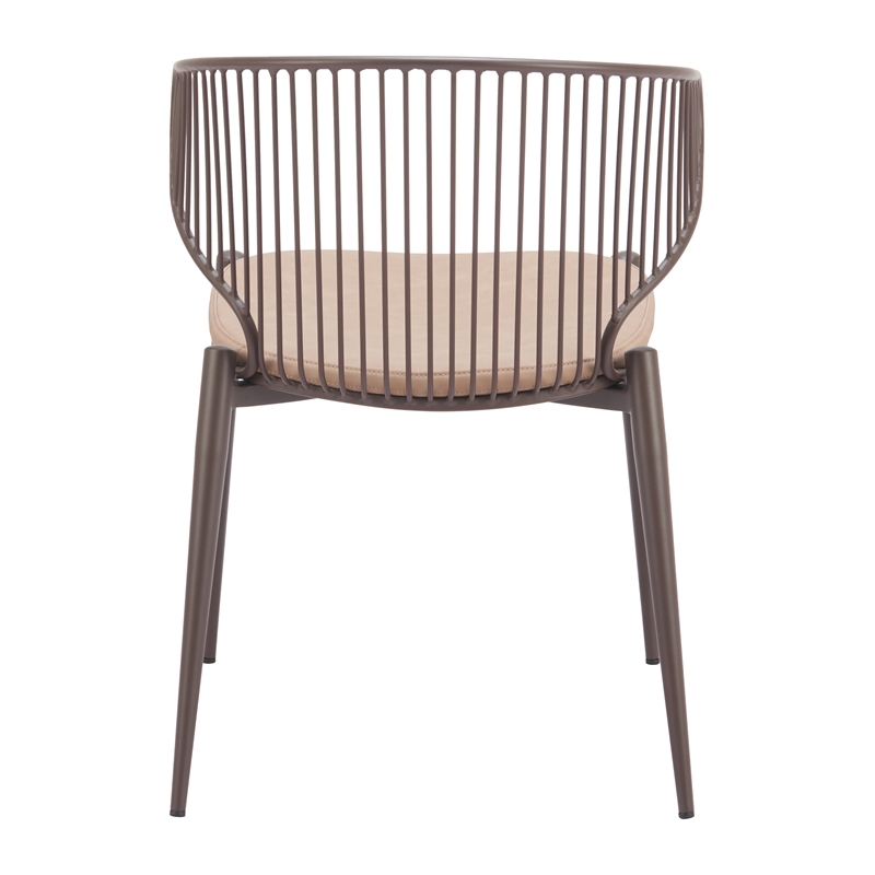 Silues Dining Chair (Set of 2) Taupe & Brown