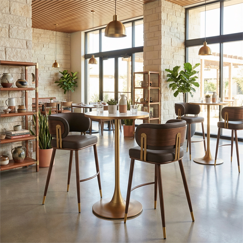 bite bar table beige & gold