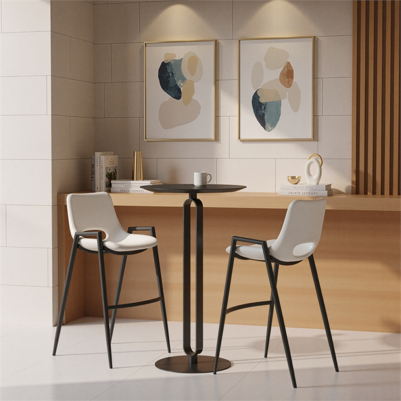 ZUO Derry MDF Top and Steel Frame Bar Table in Black