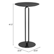 ZUO Derry MDF Top and Steel Frame Bar Table in Black
