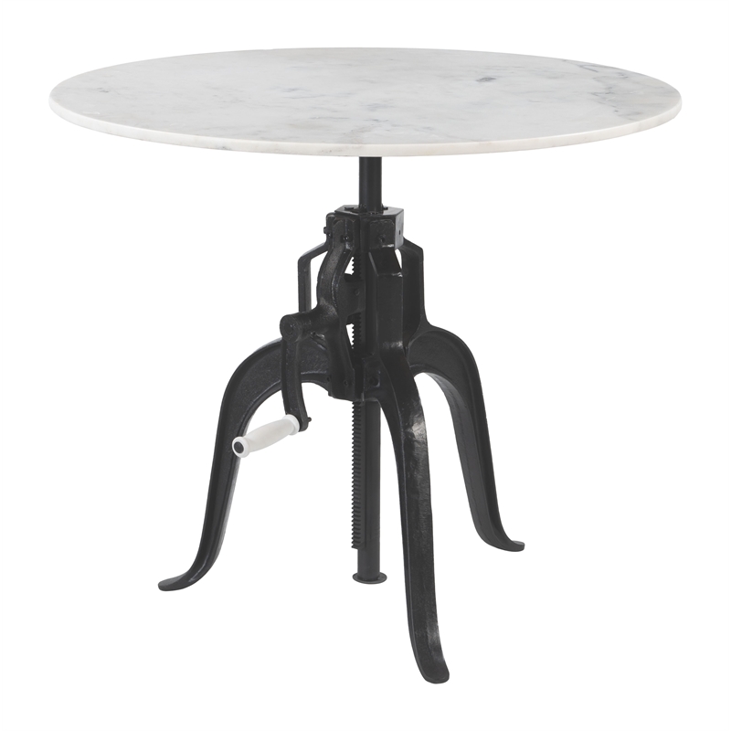 ZUO Mufid Marble and Iron Bistro Table in White & Black