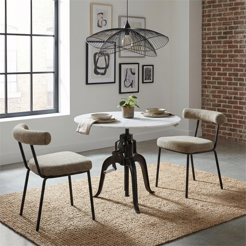 ZUO Mufid Marble and Iron Bistro Table in White & Black