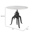 ZUO Mufid Marble and Iron Bistro Table in White & Black