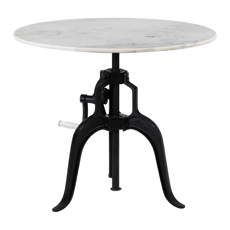 ZUO Mufid Marble and Iron Bistro Table in White & Black