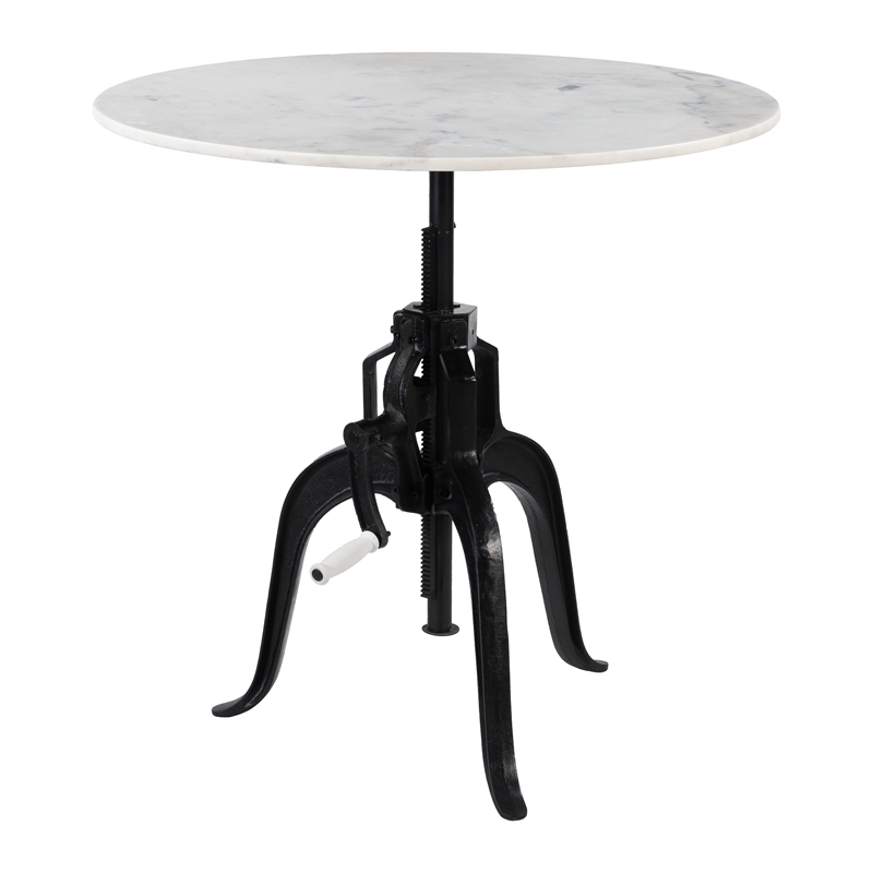 ZUO Mufid Marble and Iron Bistro Table in White & Black