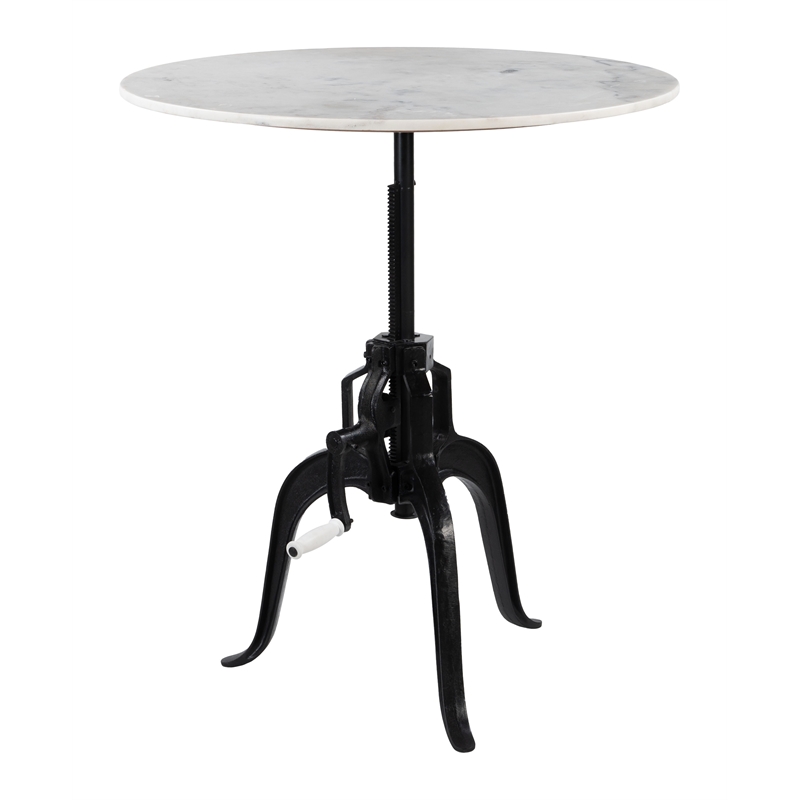 ZUO Mufid Marble and Iron Bistro Table in White & Black