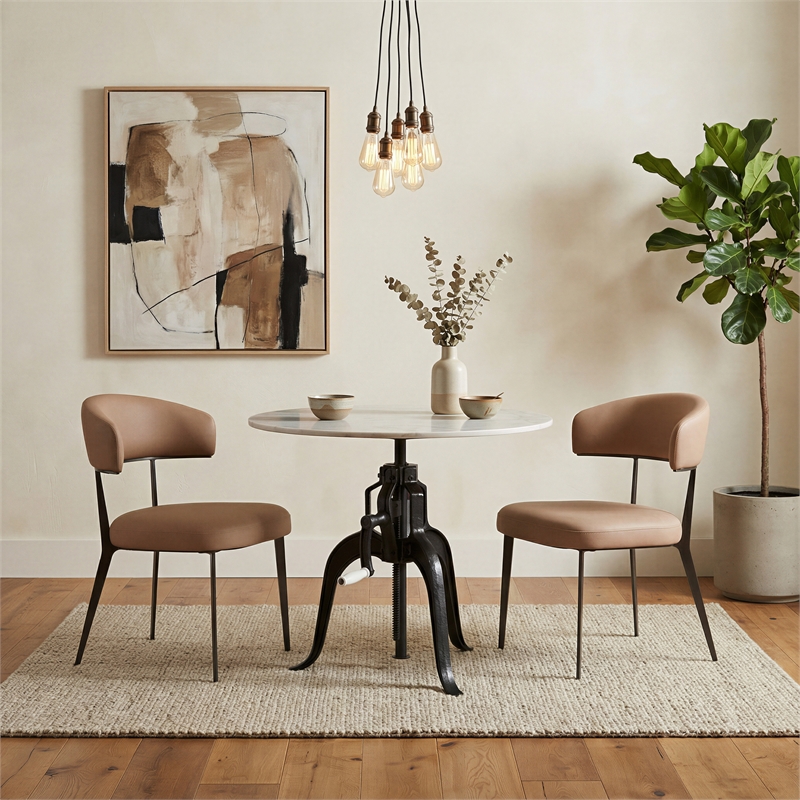 ZUO Mufid Marble and Iron Bistro Table in White & Black