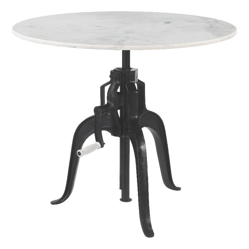 ZUO Mufid Marble and Iron Bistro Table in White & Black