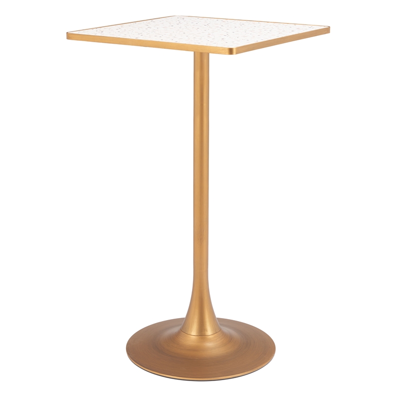 Spot Bar Table Beige & Gold