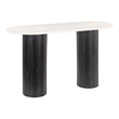 ZUO Izola Marble Top and Solid Wood Base Console Table in White & Black