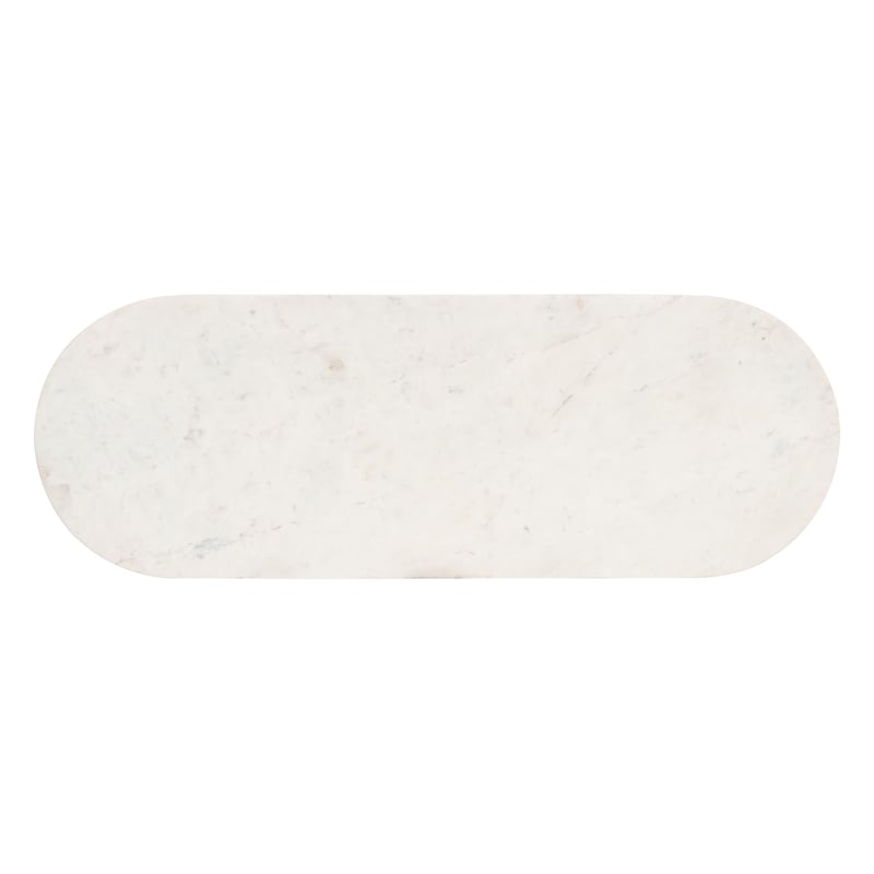 ZUO Izola Marble Top and Solid Wood Base Console Table in White & Black