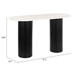 ZUO Izola Marble Top and Solid Wood Base Console Table in White & Black
