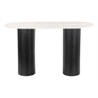 ZUO Izola Marble Top and Solid Wood Base Console Table in White & Black