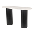 ZUO Izola Marble Top and Solid Wood Base Console Table in White & Black