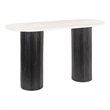 ZUO Izola Marble Top and Solid Wood Base Console Table in White & Black