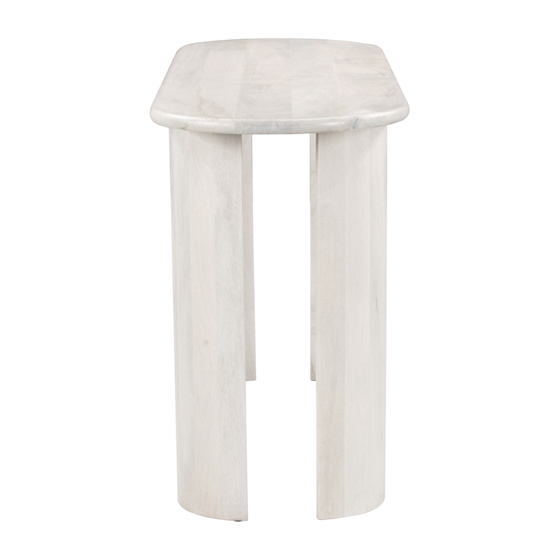 ZUO Risan Acacia Wood Top Console Table in Whitewashed