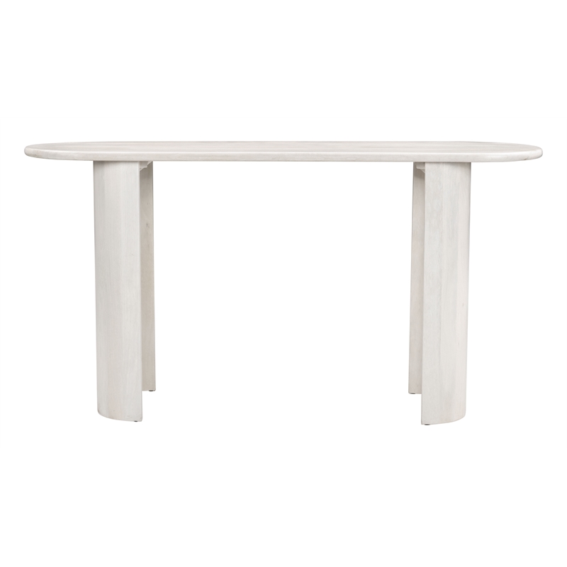 ZUO Risan Acacia Wood Top Console Table in Whitewashed