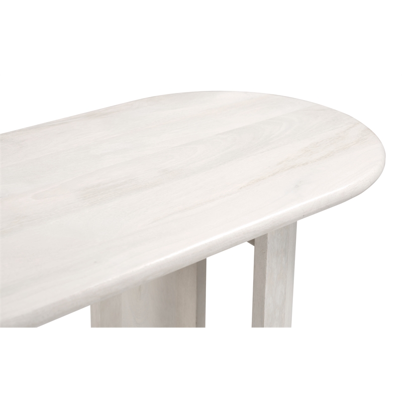 ZUO Risan Acacia Wood Top Console Table in Whitewashed