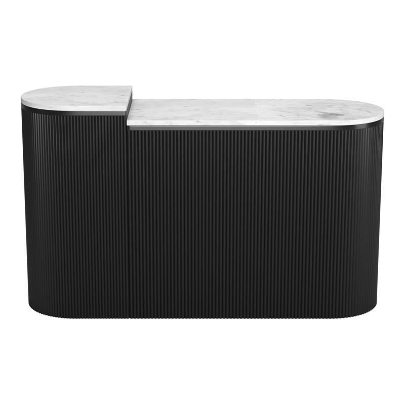 ZUO Ormara Marble-Top Console Table Set in White & Black (Set of 2)