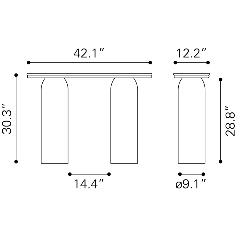 Luxor Console Table Multicolor
