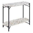 ZUO Tuxedo Faux Terrazzo Stone Oval Console Table in Multi-Color