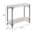 ZUO Tuxedo Faux Terrazzo Stone Oval Console Table in Multi-Color