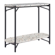 ZUO Tuxedo Faux Terrazzo Stone Oval Console Table in Multi-Color
