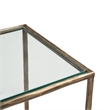 ZUO Ranol Glass-Top and Iron Frame Console Table in Brass