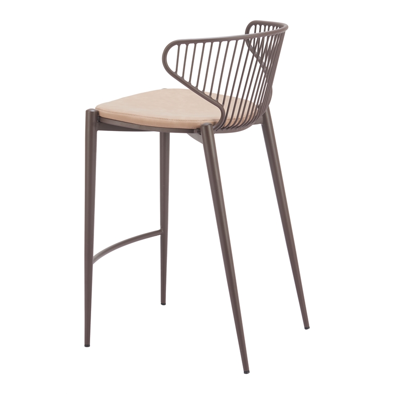 Silues Counter Stool (Set of 2) Taupe & Brown