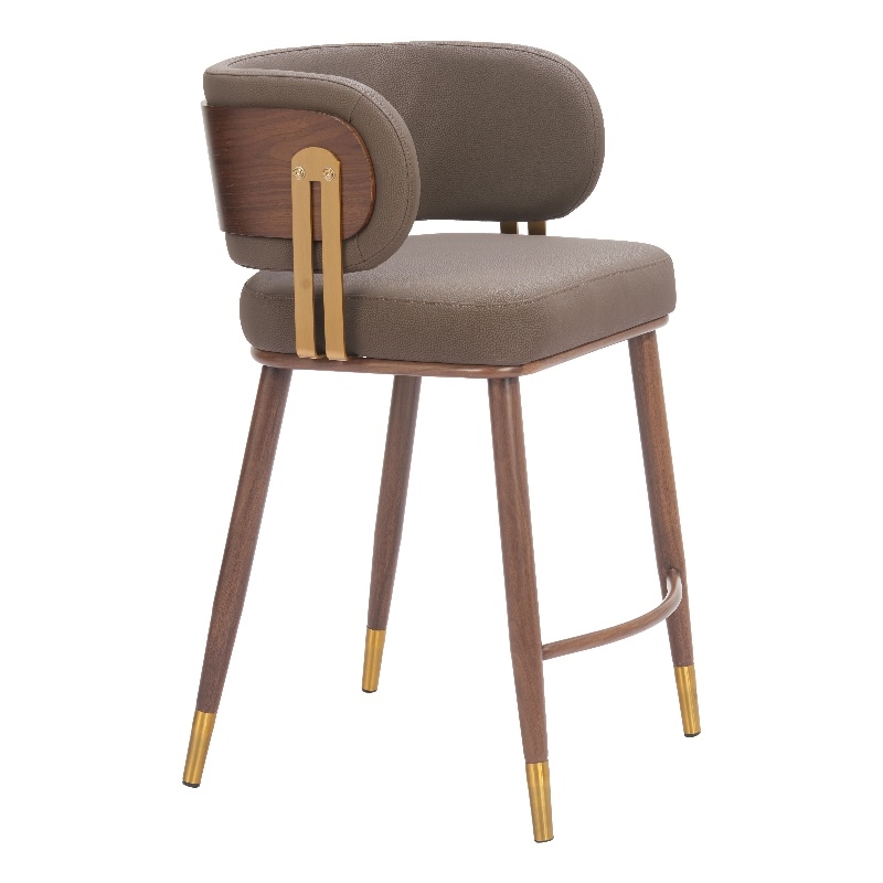 Brew Counter Stool Brown & Walnut