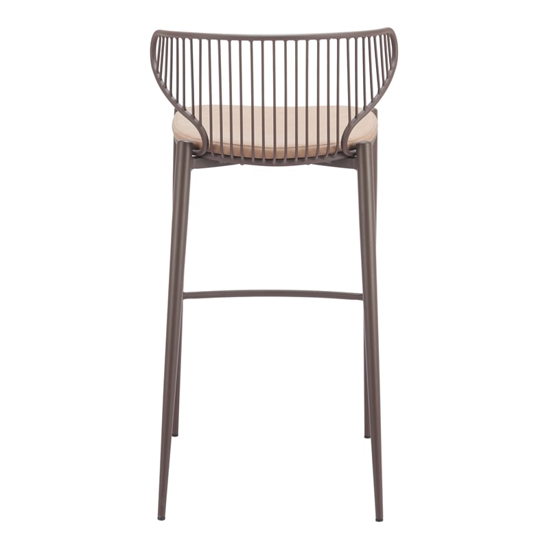 Silues Barstool (Set of 2) Taupe & Brown