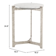 Barmas Side Table White & Silver