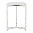 Barmas Side Table White & Silver