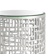 ZUO Reden Glass-Top and Aluminum Frame End Table Set in Silver (Set of 2)