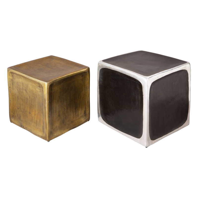 ZUO Brics Aluminum End Table Set in Multi-Color (Set of 2)
