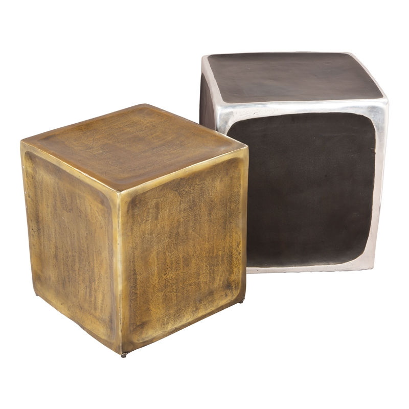 ZUO Brics Aluminum End Table Set in Multi-Color (Set of 2)