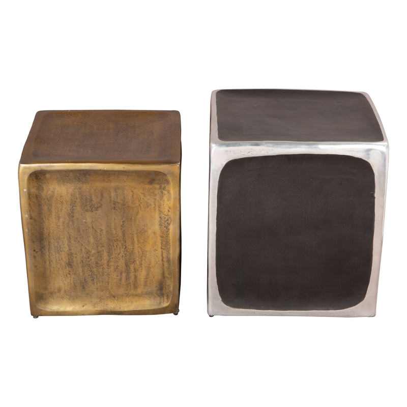 ZUO Brics Aluminum End Table Set in Multi-Color (Set of 2)