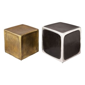 ZUO Brics Aluminum End Table Set in Multi-Color (Set of 2)