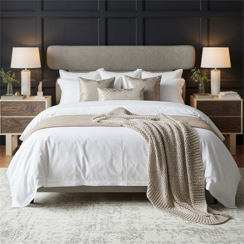 ZUO Dusa Polyester Fabric Upholstered Queen Bed in Green