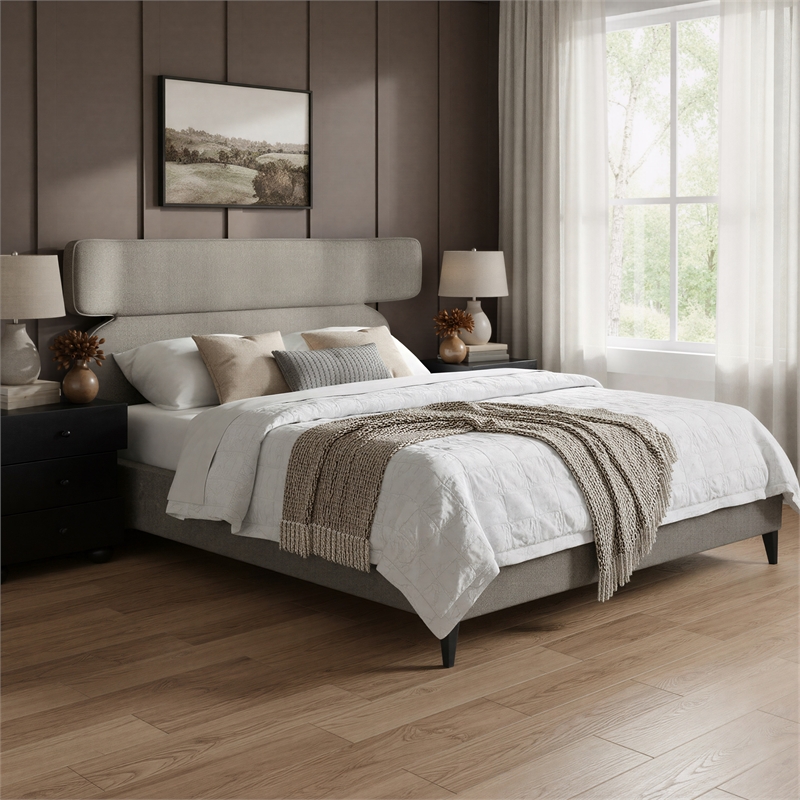 ZUO Dusa Polyester Fabric Upholstered King Bed in Green