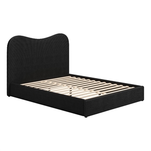 ZUO Sele Polyester Fabric Upholstered Queen Bed in Black