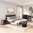 ZUO Netz Premium Vinyl King Bed in Black & Walnut
